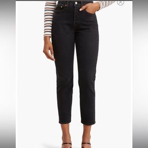 Black High Rise Wedgie Fit Levi Jeans